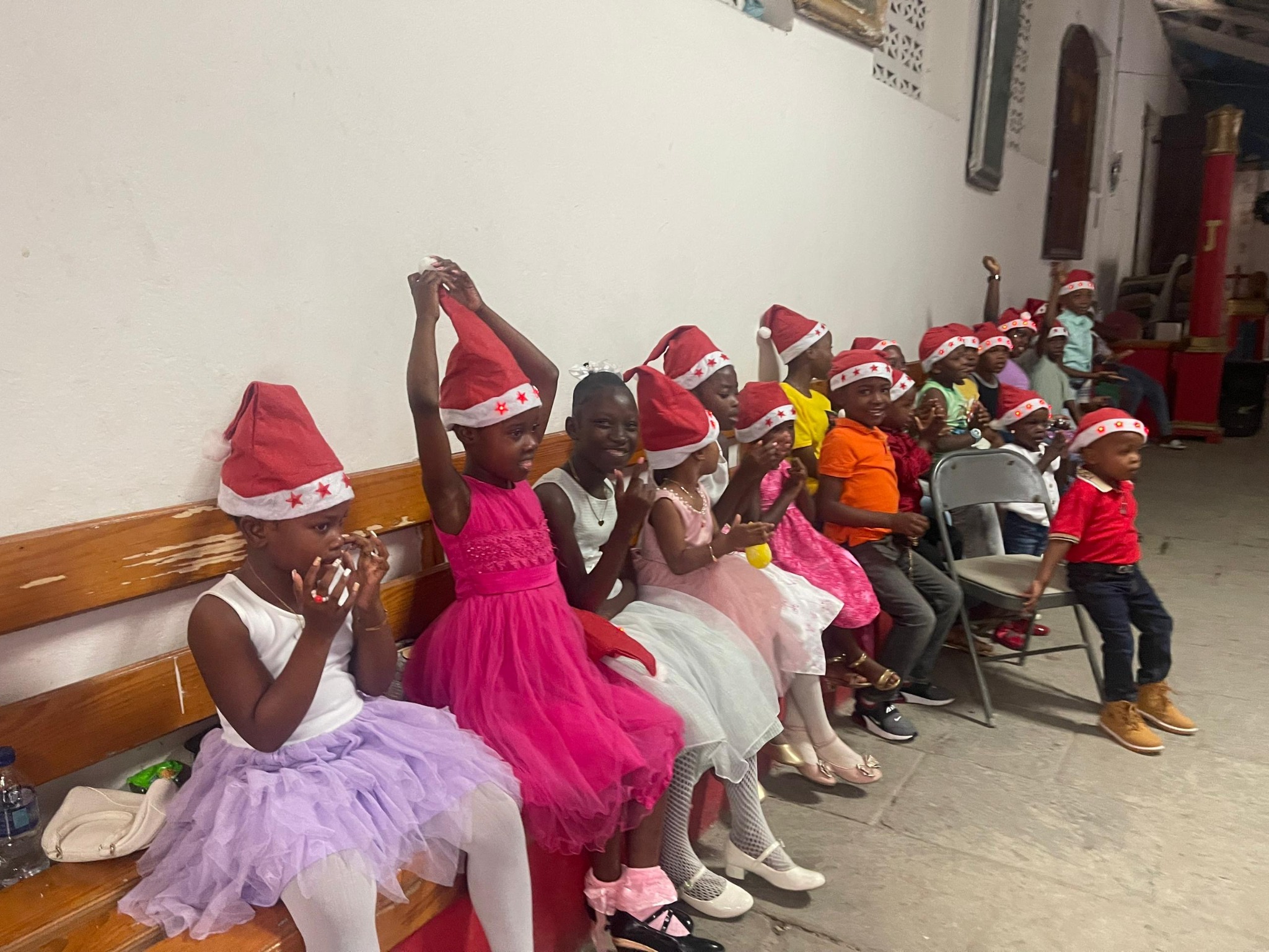Children gathered together for a holiday community program